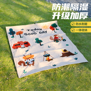 Kenpuaz Outdoor Picnic <b>Mat</b> 150x200cm <b>Waterproof</b> Camping Lawn <b>Mat</b> With Tent Design For Family Use - Product Image 3