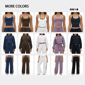 Ensemble de vêtements de sport actif pour homme, nouveau, débardeur à bretelles, sweat-shirt court, pantalon décontracté, pour la salle de sport, le yoga, la course à pied, tenue de sport, longueur mollet, taille plus - Product Image 4