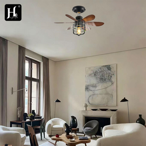 พัดลมเพดานพร้อมไฟ LED สไตล์เรโทรอเมริกันสีดำ วัสดุเหล็กและ ABS เหมาะสำหรับห้องนอน ทางเดิน ระเบียง และห้องครัว - Product Image 6