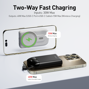 Productos de Tendencia 2025, Novedades, Mini Banco de Energía Mag, 40W 15W, Carga Rápida Bidireccional, Cargador Portátil, Gadgets - Product Image 5