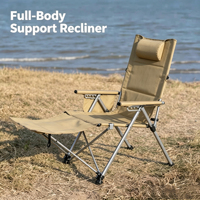 Chaise longue pliante moderne d'extérieur à 5 positions avec repose-pieds et appui-tête amovibles, robuste et inclinable, mobilier d'extérieur portable pour