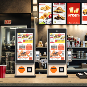23.8 inch thức ăn nhanh tự phục vụ thiết bị đầu cuối POS màn hình cảm ứng kỹ thuật số nhà hàng kiosk cho tự đặt hàng & thanh toán SDK chức năng - Product Image 1
