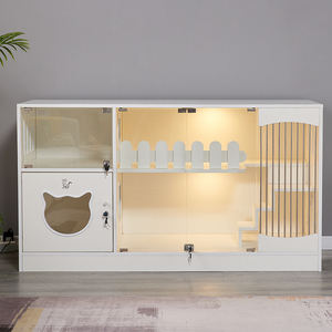 Ahşap, pembe, mavi, gri özelleştirilmiş farklı renk kedi Villa dolap ev kedi kafesi büyük boy 1,2,3,6 katlı kedi kafesi - Product Image 6