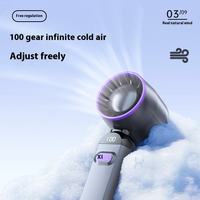 Ventilateur portable mini USB rechargeable, nouveau, pliable, avec affichage numérique, turbine puissante, trois vitesses de vent, pour voiture et usage domestique
