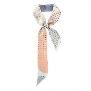 Pañuelo de cuello 100% seda de morera con estampado digital, 6*125 cm, largo, para el pelo, bolsos y mujer - Product Image 3
