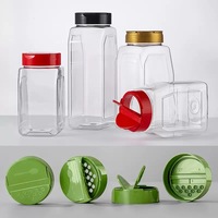 Botella de Embalaje de Especias Vacía de 28 oz y 830 ml de Fábrica China con Tapa Mezcladora y Tapa Abatible para Envasado de Especias