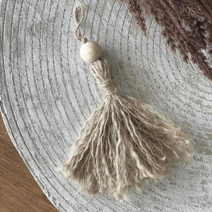 Handmade Bliss Jute Single Bead Keyring Charm - Product Image 1