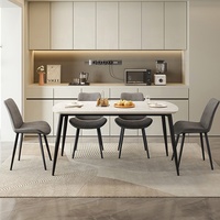 DW1179 Quanu Option de taille différente Pieds en métal Chaise de salle à manger durable Table design Meubles de maison Dernier ensemble de table à manger pour la maison