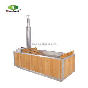 Baignoire de <span class=keywords><strong>spa</strong></span> en <span class=keywords><strong>bois</strong></span> de cèdre pour 1 personne Baignoire à eau chaude avec refroidisseur électrique Fabricants de bains à remous à <span class=keywords><strong>bois</strong></span> chinois - Product Image 2