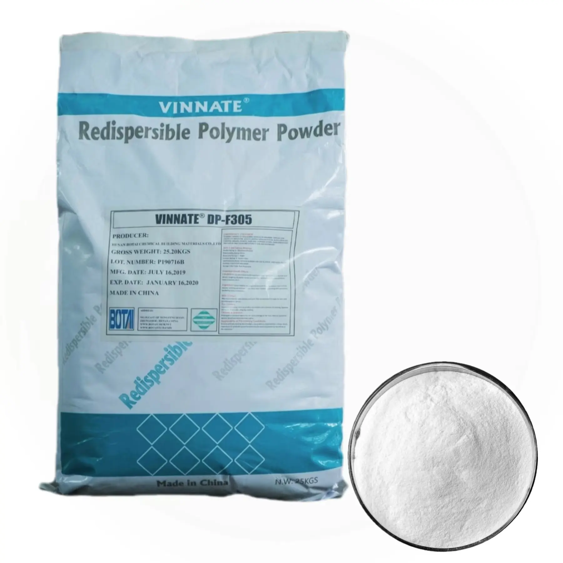 VINNATE RDP boues d'étanchéité additifs redispersables poudre de latex chinois rdp poudre polymère redispersable pour colle à carrelage