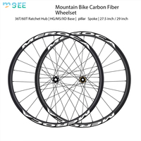 Jeu de roues en carbone SeeMore Thru-axle Central Lock Disc Brake Boost Freehub MS/HG/XD 60t Ratchet 27,5 pouces XC