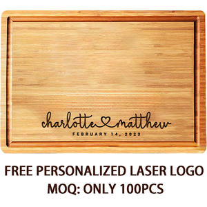 Planche à découper en <span class=keywords><strong>bambou</strong></span> gravée sur mesure, double face, réversible, sans BPA, certifiée FSC, pour charcuterie, idéale comme cadeau - Product Image 1