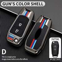 Vente en gros d'usine - Étui à clés en alliage de zinc, coque métallique à 3 boutons pour Ford Edge Mondeo Explorer F150 Mustang, housse de télécommande intelligente