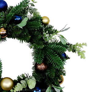 Corona Navideña Ecológica Moderna de 50 cm, Color Verde, con Adornos Decorativos para Puerta, Ventana, Hogar y Fiestas - Product Image 4