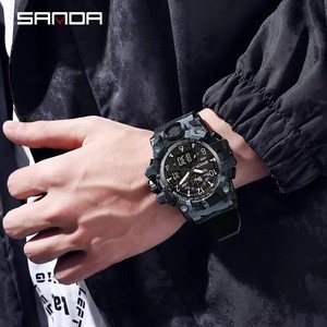Reloj Deportivo Digital LED de Camuflaje de Lujo SANDA 3358, Resistente al Agua 5BAR, Correa de Goma, Reloj de Pulsera de Cuarzo para Hombre - Product Image 6