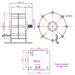 เครื่องกำเนิดไฟฟ้าแม่เหล็ก 800W 12V/24V/48V 3 เฟส แบบไม่มีเกียร์ AC ความเร็วต่ำ สำหรับระบบลม DIY ภายในบ้าน M2-800 ประสิทธิภาพสูง ใช้แม่เหล็ก NdFeB - Product Image 2