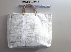 Sacs fourre-tout en coton Jacquard faits à la main à la mode pour femmes accessoires de shopping en plein air en pur coton - Product Image 3