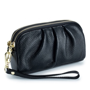 Wholesale Women's Genuine Leather Clutch Wallet Bag with Long Pocket Zipper Chain Decoration Card Holder and <b>Purse</b> Wallets - Product Image 3
