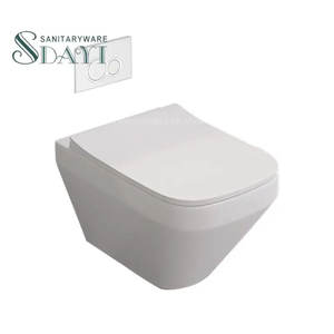 SDAYI European Bathroom Hotel Rectangle Matt <strong>Black</strong> Grey Ceramic Wall Mounted Concealed tank Wc P-trap Washdown Wall Hung <strong>Toilets</strong> - Product Image 6