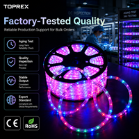 Toprex Custom 13mm DMX RGB Smart LED Flat Rope Light IP65 Waterproof 3-Wire for Commercial Outdoor Projects Wholesale