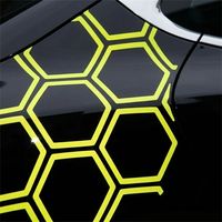 Autocollants hexagonaux en PVC pour carrosserie de voiture, motif nid d'abeille, auto-adhésifs, à usage unique, imperméables, découpés, pour garniture géométrique, style automobile