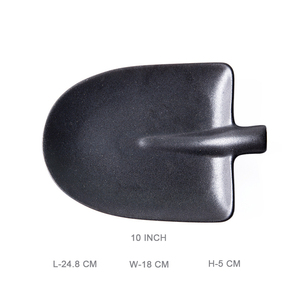 <span class=keywords><strong>Assiette</strong></span> plate en céramique noire abstraite givrée en forme de pelle pour snacks de steak, idéale pour hôtels et restaurants - Product Image 6