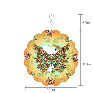 Colorido Molinillo de Viento Metálico de 12 Pulgadas con Forma de Flamenco para Decoración de Jardín y Patio, Forma Rectangular de Mariposa - Product Image 2