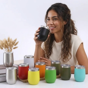 Vaso Térmico Personalizable de Acero Inoxidable con Aislamiento al Vacío de Doble Pared, Forma de Huevo, 12oz, con Tapa, para Café <span class=keywords><strong>y</strong></span> Vino, con Logotipo Personalizado, Venta al Por Mayor - Product Image 3