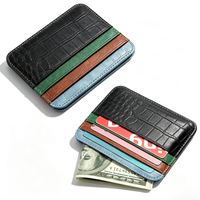 Dompet kartu kredit kulit Pu pria, dompet kulit asli, tempat kartu kredit, Id kulit Pu, kapasitas besar, pesanan khusus, untuk pria, grosir