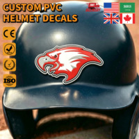 Autocollant 3D personnalisé en PVC pour casque de baseball, logo en relief 2D/3D, autocollants en caoutchouc pour casque, décalcomanies 3D pour casque de baseball