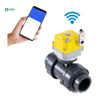 Vanne à boisseau sphérique électrique motorisée en PVC/UPVC DN20 DN50, compatible TUYA Smart WiFi, 2 pouces, en plastique, 2 voies, prise en charge OEM