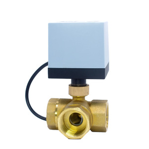 Electric Three-Way Ball Valve for Central <b>Air</b> <b>Conditioning</b> <b>Fan</b> Coil Unit Brass Body TL Type Three-Line Two-Control Valve - Product Image 1