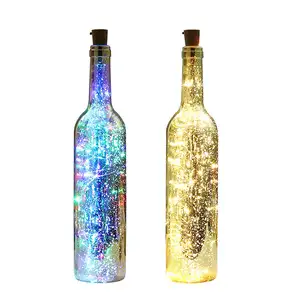 צבעים בהירים בפה צר ארוך בפה צר מהבהב בקבוק זכוכית יין בהיר לקישוט מסיבה הביתה