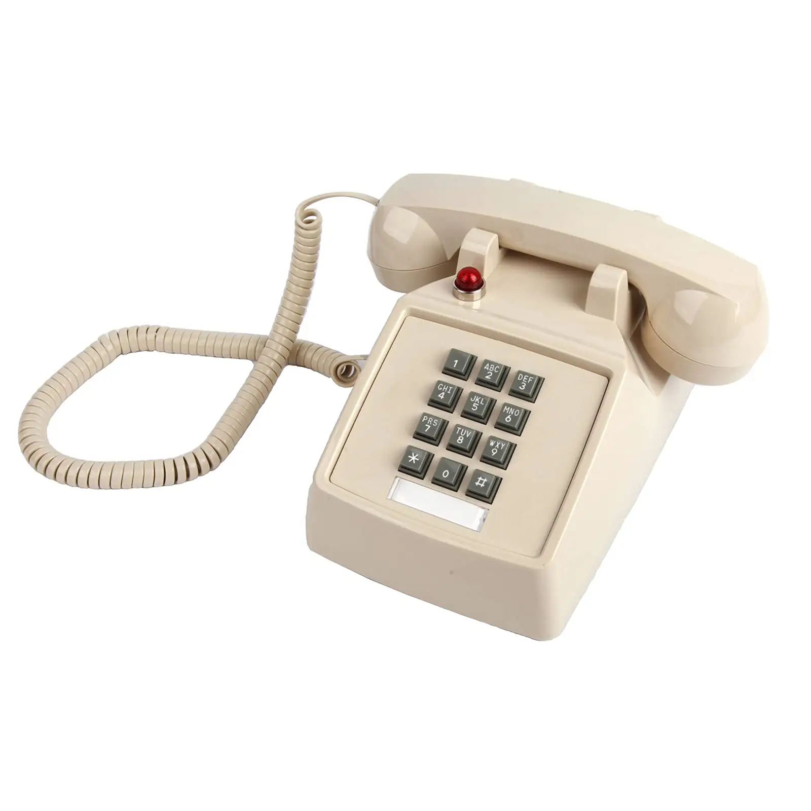 Single Line Corded Desk Phone with Red Indicator, Retro Phone with Extra Loud Ringer, Corded Landline Phone for Home and School,