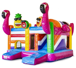 2024 JUMPFUN flamenco rebote Combo tobogán piña inflar puente naranja Casa de salto sandía venta comercial - Product Image 2