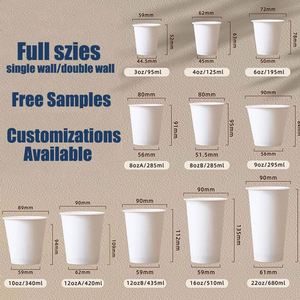Vasos de Café Desechables de 8oz y 10oz con Logotipo Impreso Personalizado, Estampado en Caliente, con Tapa, Doble Capa de Papel - Product Image 5