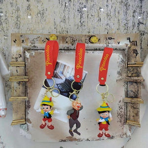 Porte-clés décapsuleur en caoutchouc écologique et durable, personnages de dessins animés créatifs Pinocchio, cadeaux de Noël et d'anniversaire - Product Image 2