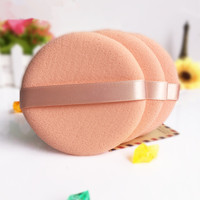Offre Spéciale Latex Forme Ronde Foundation Puff Avec Ruban Cosmétique Visage Doux Houppette