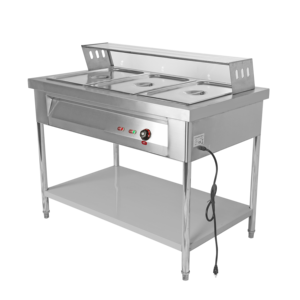 Commercial Electric Bain Marie 4 Pan Food Warmer Stainless Steel <b>Buffet</b> Steam <b>Table</b> with Temperature Control - Product Image 5