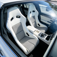 Siège baquet de course LK Custom blanc pied-de-poule, dossier fixe, performance, universel pour simulateur VR et voiture
