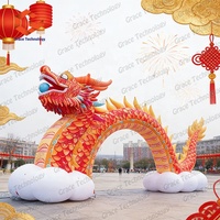 Dragon géant gonflable pour le Nouvel An, arche de décoration de jardin en plein air, modèle de dragon gonflable pour le festival du printemps chinois