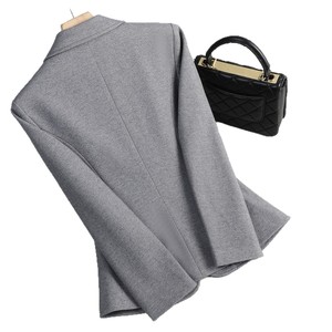 Women's Wool Blazer Khaki Solid Color One Button Anti-Wrinkle Casual Suit S Size - Product Image 5