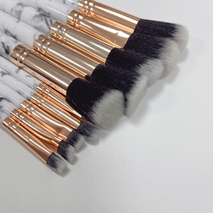 Ensemble de pinceaux de maquillage professionnels en pierres précieuses naturelles <span class=keywords><strong>Kabuki</strong></span>, <span class=keywords><strong>pas</strong></span> <span class=keywords><strong>cher</strong></span>, 10 pièces, manche en marbre, pinceaux de maquillage avec étui - Product Image 1