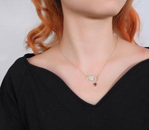 Juego de Joyería de Corazón Chapado en Oro de 18K al por Mayor con Motivo de Amor, Collar y Pendientes de Diseño de Moda con Circonita Cúbica, Aleación de Cobre Premium - Product Image 2