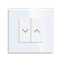 Interrupteur de rideau à enroulement Bingoelec avec voyant lumineux, panneau tactile en verre, interrupteur mural intelligent pour rideau à enroulement EU/UK, interrupteur mécanique