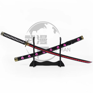 <span class=keywords><strong>Katana</strong></span> en bois <span class=keywords><strong>Zoro</strong></span> <span class=keywords><strong>Shusui</strong></span> de 101 cm, épée de cosplay d'anime non affûtée avec fourreau rose, pour les 5 ans et plus - Product Image 2