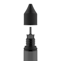 Bouteille de licorne PET Chubby Gorilla 30ML CRC et bandes de rupture inviolables (bouteille noire translucide/fermeture noire opaque)