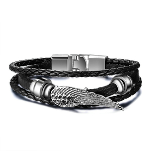 Gioielli di moda in acciaio inox chiusura magnetica angelo bracciale ad ala per gli uomini - Product Image 1