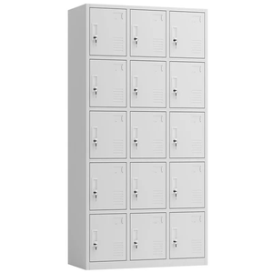 Armario de Almacenamiento con Recubrimiento de Polvo, Armario Metálico de Acero de 15 Puertas para Vestuarios, Tiendas y Salas de Estar - Product Image 2