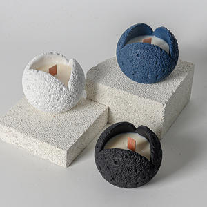 MSH personalizado vacío aromaterapia gris vela contenedor <span class=keywords><strong>piedra</strong></span> volcánica vela tarro - Product Image 3